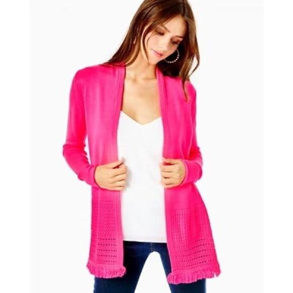 Lilly Pulitzer Noble Fringe Cardigan - M - Picture 2 of 4